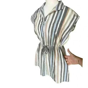 Japna cotton sleeveless striped shirt dress Size M
